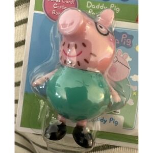 Hasbro Peppa Pig Daddy‎ Pig Mini Figure Just Play Cute Collectable w/Bonus Card